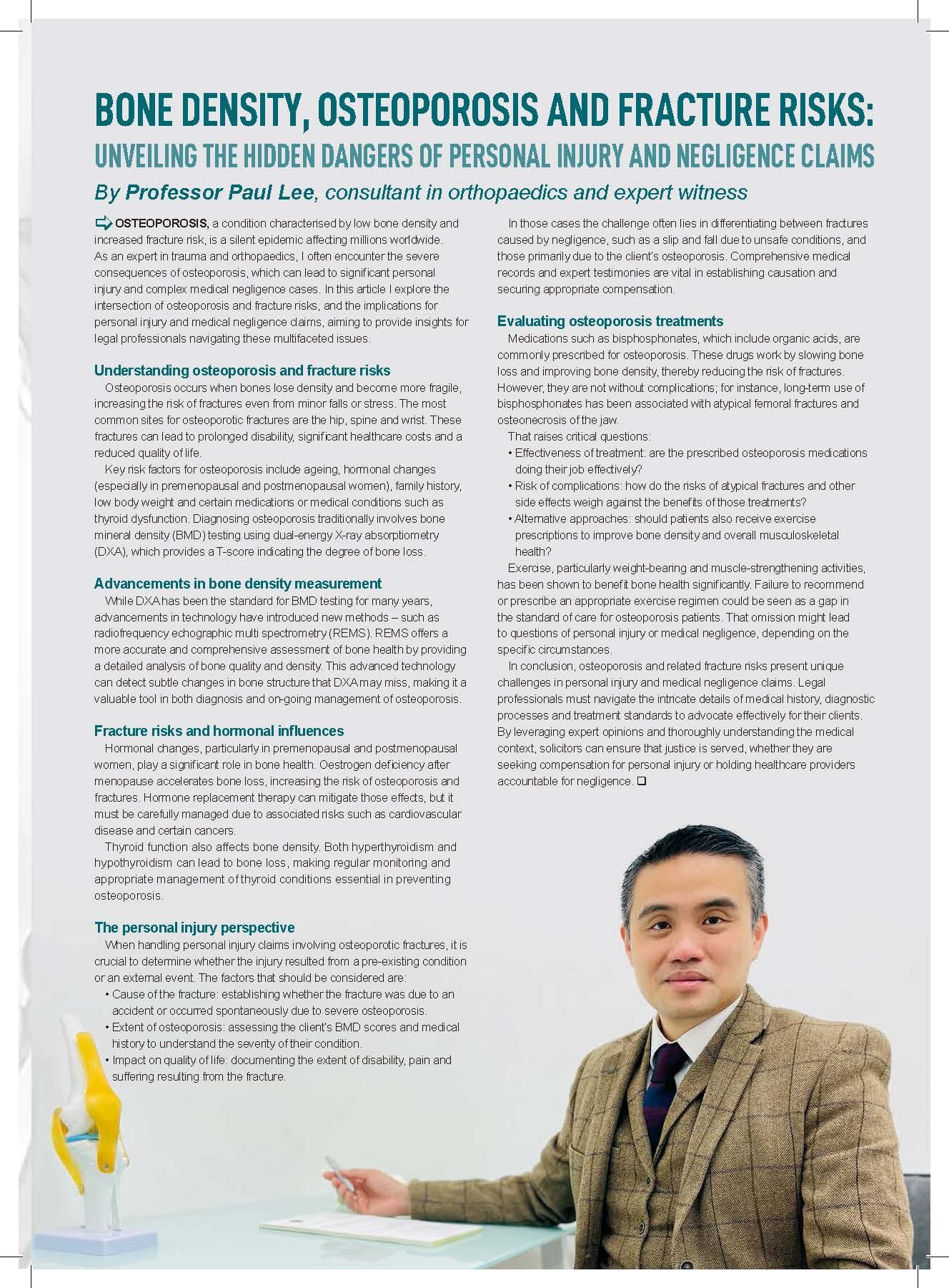 Bone Density, Osteoporosis and Fracture Risks: Unveiling the Hidden Dangers of Personal Injury and Negligence Claims
