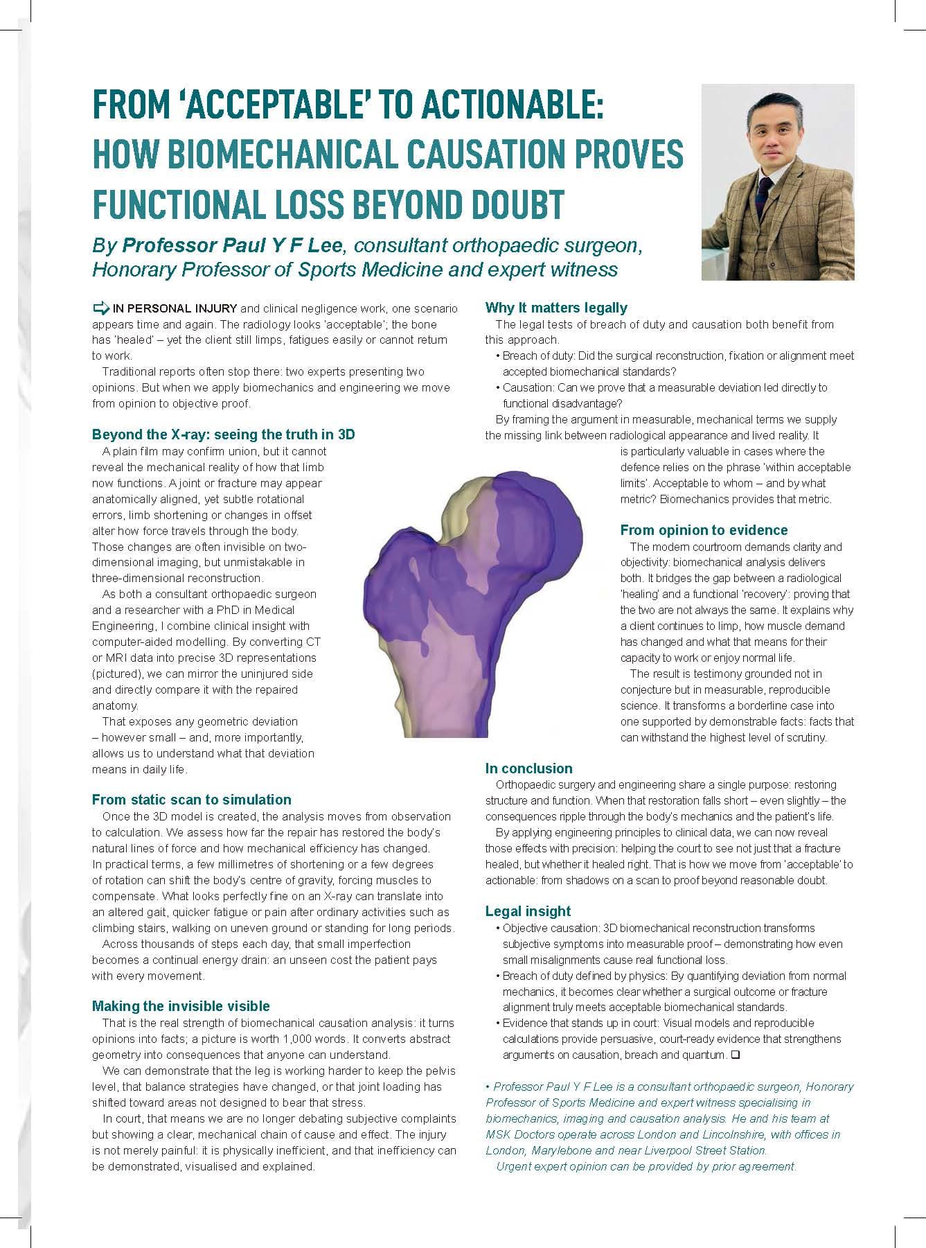 From ‘Acceptable’ to Actionable: How Biomechanical Causation Proves Functional Loss Beyond Doubt